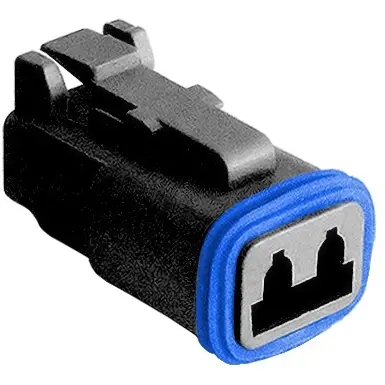 Plug, unequipped, 2 pole, straight, black, PX0100S02BK - 1