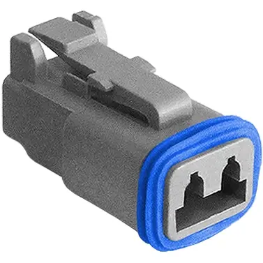 Plug, unequipped, 2 pole, straight, gray, PX0100S02GY - 1