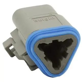 Plug, unequipped, 3 pole, straight, gray, PX0100S03GY - 1