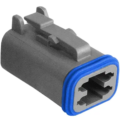 Plug, unequipped, 4 pole, straight, gray, PX0100S04GY - 1