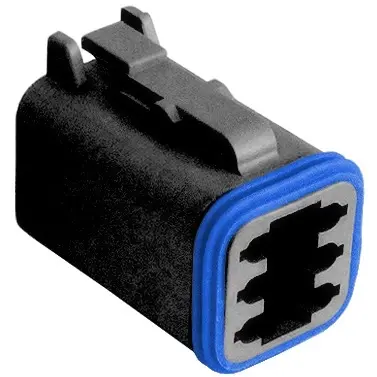 Plug, unequipped, 6 pole, straight, black, PX0100S06BK - 1