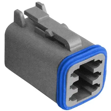 Plug, unequipped, 6 pole, straight, gray, PX0100S06GY - 1
