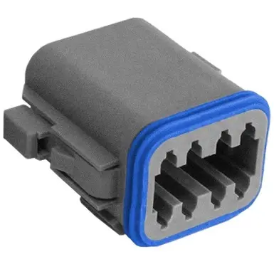 Plug, unequipped, 8 pole, straight, gray, PX0100S08AGY - 1