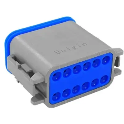 Plug, unequipped, 12 pole, straight, gray, PX0100S12AGY - 1