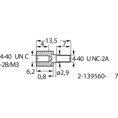 Bolt kit for D-Sub, 2-1393560-7 - 1