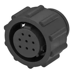 Plug housing, 8 pole, crimp connection, screw locking, straight, 205838-1