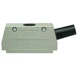 D-Sub connector housing, size: 1 (DE), straight 180°, cable Ø 6.5 mm, PC, gray, 183001