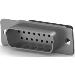 D-Sub plug, 15 pole, standard, unequipped, straight, crimp connection, 167293-1