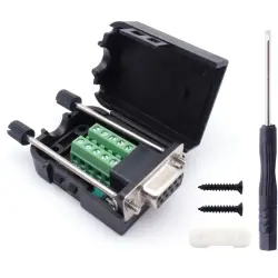 D-Sub female kit with housing, 9 pole, straight, screw connection, 2010C247