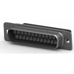 D-Sub plug, 25 pole, standard, unequipped, straight, crimp connection, 207464-2