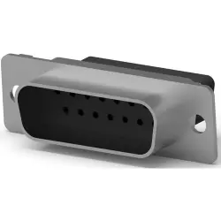 D-Sub plug, 15 pole, standard, unequipped, straight, crimp connection, 205206-3