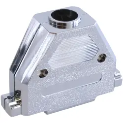 D-Sub connector housing, size: 4 (DC), straight 180°, plastic, shielded, silver, AGP 37 G-ME