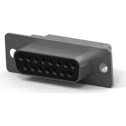 D-Sub socket, 15 pole, standard, unequipped, straight, crimp connection, 164532-4