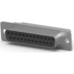 D-Sub socket, 25 pole, standard, unequipped, straight, crimp connection, 164533-4