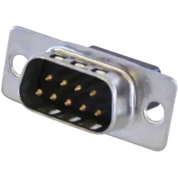 D-Sub plug, 9 pole, standard, equipped, straight, solder pin, 5-827189-1