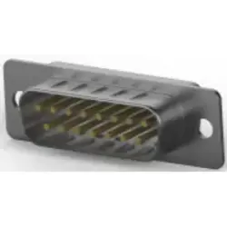 D-Sub plug, 15 pole, standard, equipped, straight, solder cup, 5-747908-2