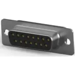 D-Sub socket, 15 pole, standard, equipped, straight, solder cup, 5-747909-2
