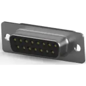D-Sub socket, 15 pole, standard, equipped, straight, solder cup, 5-747909-2 - 1