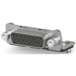D-Sub socket, 15 pole, standard, equipped, angled, solder pin, 3-106506-2