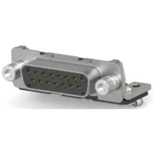 D-Sub socket, 15 pole, standard, equipped, angled, solder pin, 3-106506-2 - 1