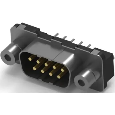 D-Sub plug, 9 pole, standard, equipped, straight, solder pin, 3-338309-2 - 1