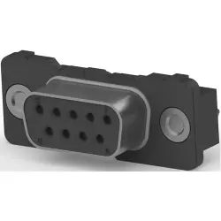 D-Sub socket, 9 pole, standard, equipped, straight, solder pin, 1-338313-2