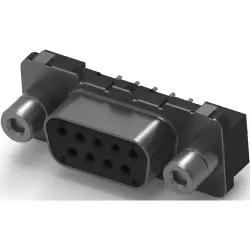 D-Sub socket, 9 pole, standard, equipped, straight, solder pin, 3-338313-2