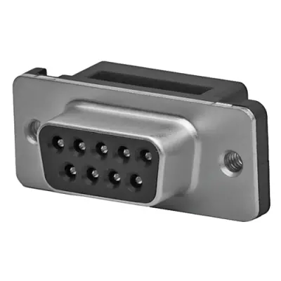D-Sub socket, 9 pole, standard, equipped, straight, IDC connection, 1658612-4 - 1