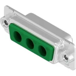 D-Sub socket, 3 pole, 3W3, equipped, straight, 3003W3SXX99A30X
