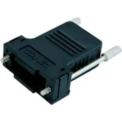 D-Sub connector housing, size: 4 (DC), straight 180°, cable Ø 15 mm, plastic, black, 165X13399XE