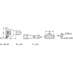 D-Sub connector housing, size: 1 (DE), straight 180°, cable Ø 5 to 10 mm, PBT, black, 165X14869X