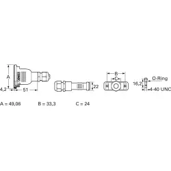 D-Sub connector housing, size: 2 (DA), straight 180°, cable Ø 6 to 12 mm, PBT, black, 165X14879X