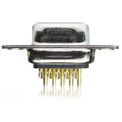 D-Sub plug, 15 pole, high density, equipped, straight, solder cup, CT09-15P