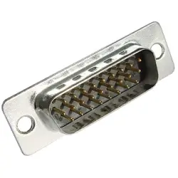 D-Sub plug, 26 pole, high density, equipped, straight, solder cup, CT15-26P