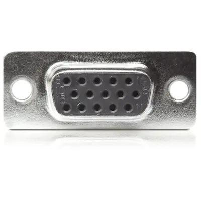 D-Sub socket, 15 pole, high density, equipped, straight, solder cup, CT09-15S - 1
