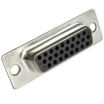 D-Sub socket, 26 pole, high density, equipped, straight, solder cup, CT15-26S - 1