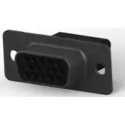 D-Sub socket, 15 pole, high density, unequipped, straight, crimp connection, 1658681-1
