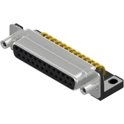 D-Sub socket, 25 pole, standard, equipped, angled, solder pin, 164A12249X