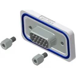 D-Sub socket, 15 pole, high density, equipped, straight, solder cup, 6HDD15SAM99B30X