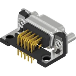 D-Sub socket, 15 pole, high density, equipped, angled, solder pin, 164A18099X