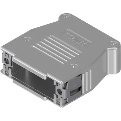 D-Sub connector housing, size: 2 (A), straight 180°, angled 90°, plastic, metallized, silver, 16-001760 - 1