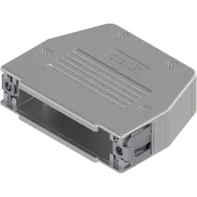 D-Sub connector housing, size: 3 (B), straight 180°, angled 90°, plastic, metallized, silver, 16-001770 - 1