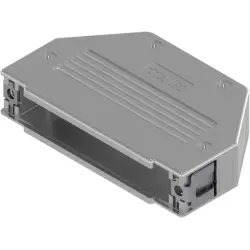 D-Sub connector housing, straight 180°, angled 90°, plastic, metallized, silver, 16-001780