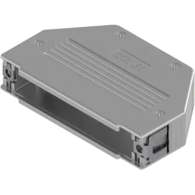D-Sub connector housing, straight 180°, angled 90°, plastic, metallized, silver, 16-001780 - 1