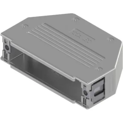 D-Sub connector housing, size: 5 (D), straight 180°, angled 90°, plastic, metallized, silver, 16-001790 - 1