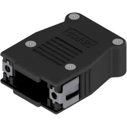 D-Sub connector housing, size: 1 (E), straight 180°, angled 90°, plastic, black, 16-001810