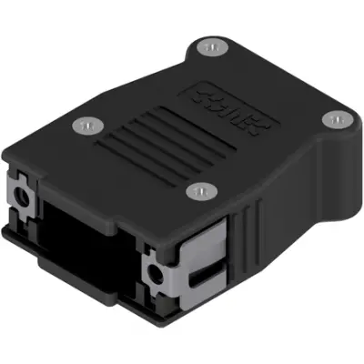 D-Sub connector housing, size: 1 (E), straight 180°, angled 90°, plastic, black, 16-001810 - 1