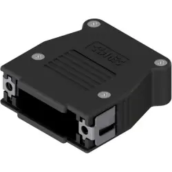 D-Sub connector housing, size: 2 (A), straight 180°, angled 90°, plastic, black, 16-001820