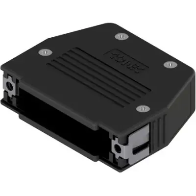 D-Sub connector housing, size: 3 (B), straight 180°, angled 90°, plastic, black, 16-001830 - 1