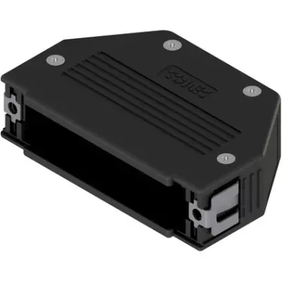 D-Sub connector housing, straight 180°, angled 90°, plastic, black, 16-001850 - 1